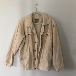 Cream Corduroy Sherpa Jacket